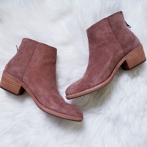 Kork Ease Kecia Tan Suede Booties High Top Back Zipper
